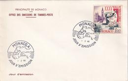 LETTRE. MONACO. XXXV° RALLYE MONTE-CARLO. N* 689. JOUR D'EMISSION - Lettres & Documents