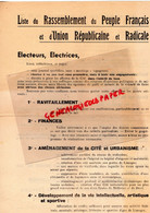 87-LIMOGES- ELECTIONS LEGISLATIVES 1936-LISTE RASSEMBLEMENT PEUPLE FRANCAIS UNION REPUBLICAINE RADICALE PASTEUR CHAUDIER - Documenti Storici