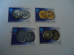 GREECE USED STAMPS  SET  2004 OLYMPIC GAMES  ATHENS   COINS ATHLETES - Eté 2004: Athènes - Paralympic