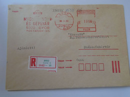 D193760  Hungary   Cover   -EMA Red Meter Freistempel  1986 RÁBA - Magyar Vagon és Gépgyár - GYŐR - Timbres De Distributeurs [ATM]