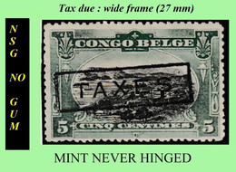 1909 ** BELGIAN CONGO / CONGO BELGE = COB MNH/NSG TX27 (WIDE FRAME) GREEN MATADI (No Gum) - Unused Stamps