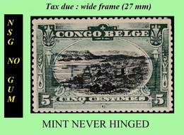1909 ** BELGIAN CONGO / CONGO BELGE = COB MNH/NSG TX27 (WIDE FRAME) GREEN MATADI (No Gum Blue Ink) - Ungebraucht