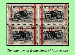 1922 ** BELGIAN CONGO / CONGO BELGE = COB MNH TX54 (SMALL FRAME) OLIVE ELEPHANT (Original Gum) - Unused Stamps