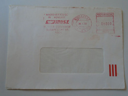 D193766  Hungary   Cover   -EMA Red Meter Freistempel  1986  IBUSZ Travel - Autobus - Budapest - Timbres De Distributeurs [ATM]