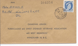 16452) Canada Cover Brief Lettre 1956 BC British Columbia Postmark Cancel - Brieven En Documenten