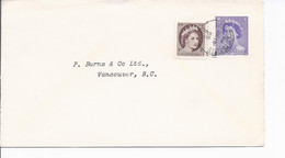 16455) Canada Cover Brief Lettre 1958 Closed BC British Columbia Post Office Postmark Cancel - Covers & Documents
