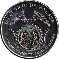 Panama, 2016, 1/4 Balboa, Construction Of The Canal, UNC - Panama