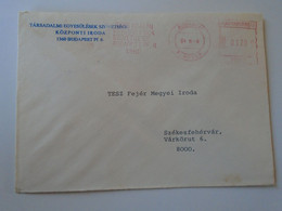 D193821  Hungary Reg.  Cover -EMA Red Meter Freistempel 1988  Társadalmi Egyesülések Szövetsége Budapest - Timbres De Distributeurs [ATM]