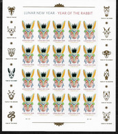 2023 Lunar New Year Series: Year Of The Rabbit, Sheet Of 20, 63c, Scott # 5744, VF MNH** - Neufs