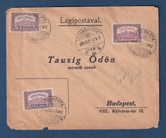 ⭐ Hongrie - Poste Aérienne - YT N° 3 à 5 - Szombathely Sur Lettre Pour Budapest - 12 Février 1921 ⭐ - Covers & Documents