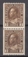 Canada 1911/1918 Mi#94 C Mint Hinged Pair - Unused Stamps