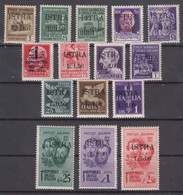 Italy Istria Yugoslavia Occupation, Pula (Pola) 1945 Sassone#22-36 Complete Issue, Mint Hinged / Never Hinged Signed - Nuevos
