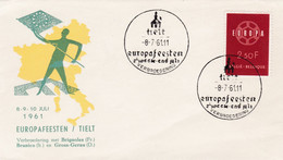 Enveloppe FDC 1111 Europa Europafeesten Tielt - 1951-1960
