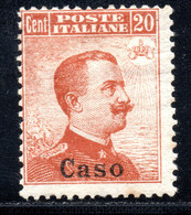 1416. GREECE,ITALY,DODECANESE. CASO, KASOS, 1916 20 C, HELLAS 12,SC. 10 MH - Egée (Caso)