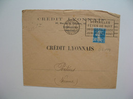 Semeuse,  Perforé CL199 Sur Lettre Crédit Lyonnais 1925 - Briefe U. Dokumente