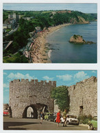 Cymru, Pays De Galles, TENBY, Le Rocher Goscar Et La Plage Nord + Les Remparts. - Pembrokeshire