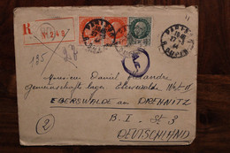 Allemagne France 1944 Eberswalde LAGER Censure Ac Enveloppe Cover Reich STO Petain Recommandé Registered - Guerre De 1939-45