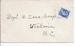 16491) Canada Cover Brief Lettre 1957 Closed BC British Columbia Post Office Postmark Cancel - Brieven En Documenten