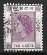 HONG KONG....QUEEN ELIZABETH II....(1952-22..)...." 1954..".......10c......CDS.......VFU... - Usados