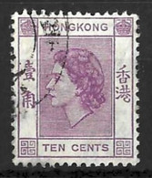 HONG KONG....QUEEN ELIZABETH II....(1952-22..)...." 1954..".......10c......CDS.......VFU... - Used Stamps