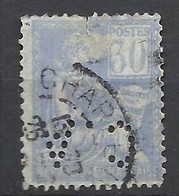 France   N° 115    BLEU   Perforé  CA        Oblitéré  AB     Voir Scans  Soldes ! ! ! - Used Stamps