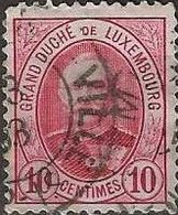 LUXEMBOURG 1891 Grand Duke Adolf - 10c. - Red FU - 1891 Adolphe Voorzijde