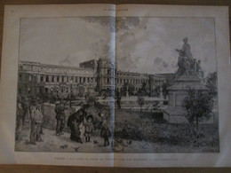 Gravure 1883 Paris  LES RUINES DU PALAIS DE TUILERIES    Avant Leur Démolition - Materiaal En Toebehoren