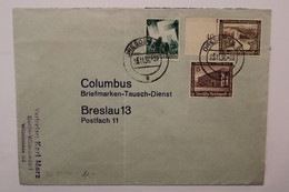 1936 Dresden Breslau Deutsches Dt Reich Cover Bord De Feuille - Covers & Documents