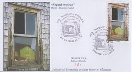 Enveloppe   FDC   1er   JOUR   SAINT  PIERRE  Et  MIQUELON    Regards  Envieux    2008 - FDC