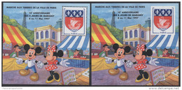 France 1997 Bloc Carré Marigny N°9 Dentelé Et ND Non / Mickey & Minnie Disney 10e Anniversaire Tour Eiffel Marché Timbre - CNEP