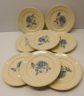 *8 ASSIETTES A DESSERT CERAMIQUE DIGOIN SARREGUEMINES Décor ROSES BLEUES  E - Digoin (FRA)