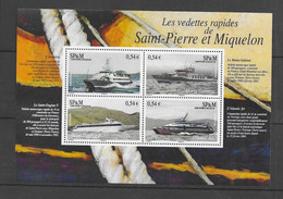 Saint-Pierre-et-Miquelon Bloc Feuillet N°11 ** Neuf Sans Charnière Les Vedettes Rapides De Saint Pierre Et Miquelon - Blocks & Sheetlets