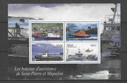 Saint-Pierre-et-Miquelon Bloc Feuillet N°17 ** Neuf Sans Charnière  Bateaux D'assistance De Saint Pierre Et Miquelon - Blokken & Velletjes