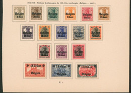 Guerre 14-18 - OC10/25* (MH) Surcharge "Belgien - Cent" - OC1/25 General Government