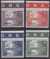 CONGO Kinshasa 1963 Mi. 151/4 I ~ UN Human Rights Overprint On UPU Congress ~ MNH With Margins ~ Canoo, Plane - Unused Stamps