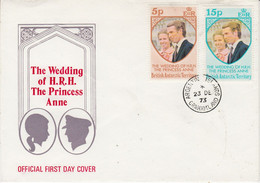 British Antarctic Territory (BAT) 1973 Wedding Princess Anne Ca Argentine Islands Grahamland 23 DE 1973 (TA195) - FDC