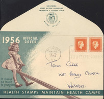 Enveloppe Illustrée Health Stamps Maintain Health Camps CAD Westport 24 4 1958 YT New Zealand 114 X2 Timbre De Service - Covers & Documents