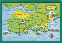 GOWER PENINSULA HISTORICAL SITES, TOURISM, MAP - Glamorgan