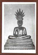 (RECTO / VERSO) STATUE DE BOUDDHA - CARTE PHOTO FORMAT CPA - 75 - Budismo