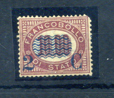 1878 REGNO N.36 MNH ** 2c. Su 10,00 Lacca, Fr. Di Servizio Del 1875 Con Soprastampa Azzurra, Vedi Angolo - Mint/hinged