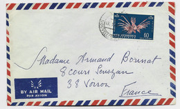 NEW HEBRIDES 60C SOLO LETTRE COVER AIR MAIL SANTON 1968 TO FRANCE - Covers & Documents