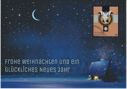 Liechtenstein Glückwunschkarte / Christmas Card 2022 - Snow - Night - Angel - Brieven En Documenten