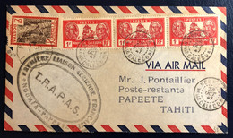 Nouvelle Calédonie Divers Sur Enveloppe De Nouméa 28.10.1947 - T.R.A.P.A.S + Taxe Tahiti - (B4585) - Cartas & Documentos