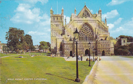 EXETER CATHEDRAL, WEST FRONT, PEOPLE - Exeter