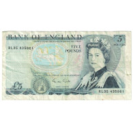 Billet, Grande-Bretagne, 5 Pounds, 1971-1982, 1988-1991, KM:378f, TB - 5 Pond