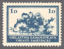 Yugoslavia Croatia ZAGREB Local City Revenue Tax Stamp - MNH - Fortress Palace Lake River - Officials