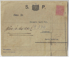 Brazil 1950 São Paulo State Cover From São Paulo To Blumenau Postage Paid With Definitive Stamp 60 Cents - Briefe U. Dokumente