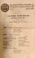 Volantino Programma Concerto Associazione Amici Musica Milano 1915 - Programme
