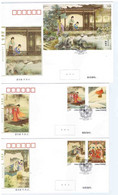 China FDC/2022-3 Chinese Classical Literature - Dream Of Red Mansions (V) 3v MNH - 2020-…