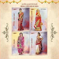 India 2023 BRIDAL COSTUMES OF INDIA MINIATURE SHEET MS MNH As Per Scan - Andere & Zonder Classificatie